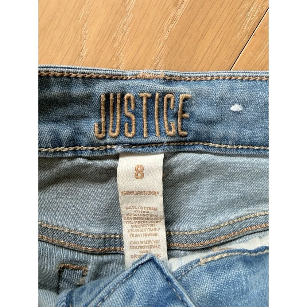 Justice Girls  Jeans Bundle - Soft & Stretchy - Size 8 - 3 Pair